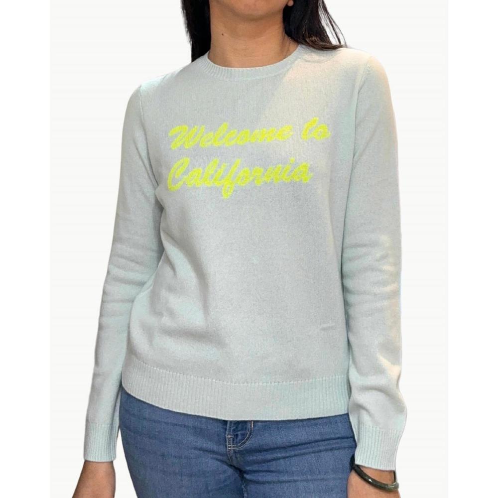 NEW JUMPER1234 welcome crewneck sweater in noor neon yellow